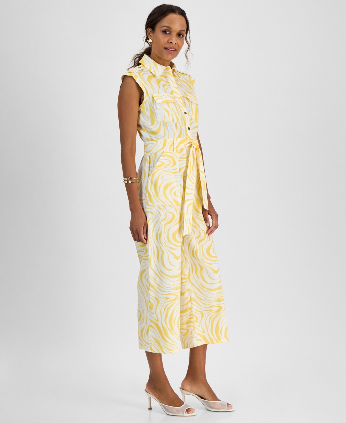 Inc International Concepts Petite Printed Utility Jumpsuit, Exclusively At Macy's In Mabry Stripe