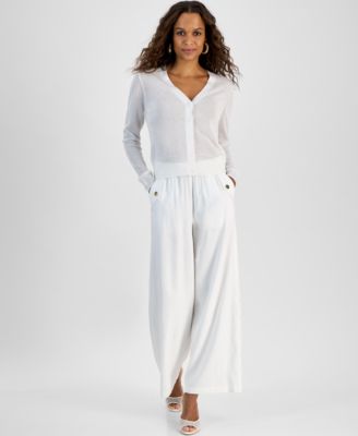 Petite Button-Front Cardigan