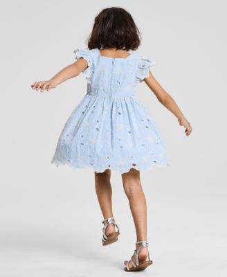 Toddler and Little Girls Enlarged Flora Eyelet Dress