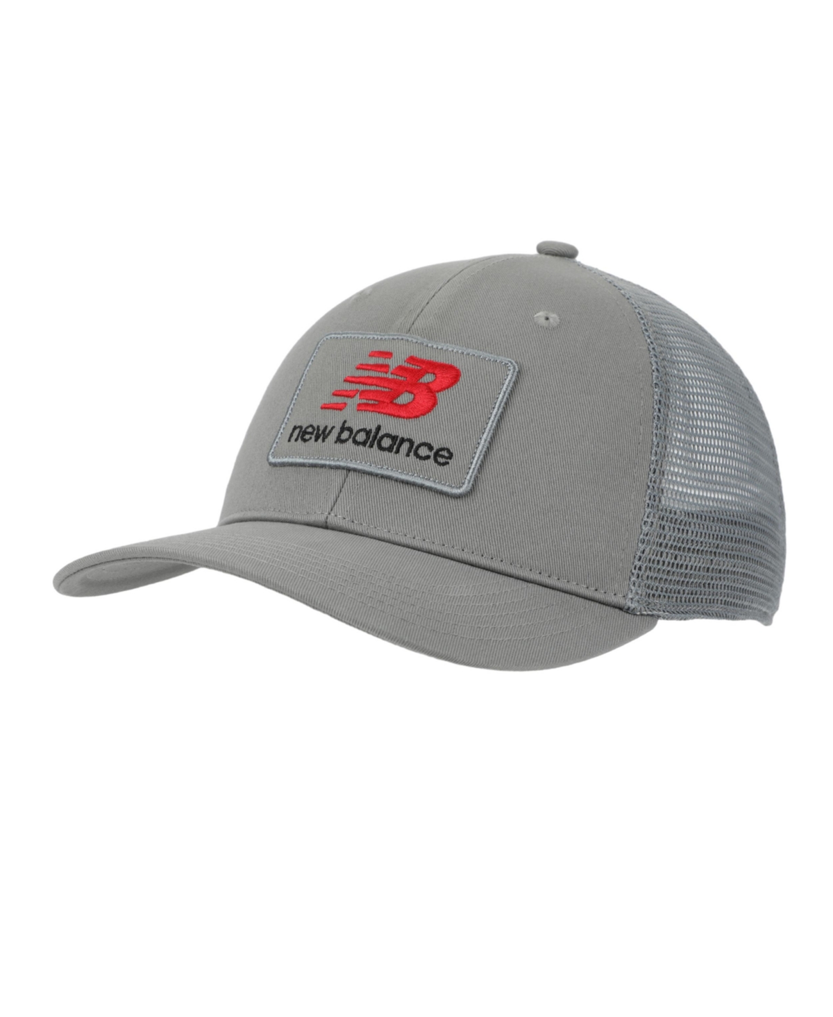 Men's Stacked Patch Logo Black Trucker Hat - Slate