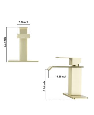 Single-Handle Waterfall Bathroom Sink Faucet in Lead-Free 304 Stainless Steel with Hot/Cold Water Function