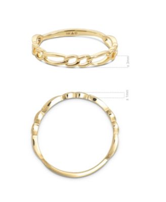 Figaro Link Ring in 14K Gold, Size 6, approx. 1.2 grams.