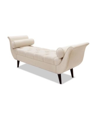 64 Inch Tufted Velvet Entryway Bench, Upholstered Bedroom Bench with Bolster Pillows & Wood Legs-The Pop Home