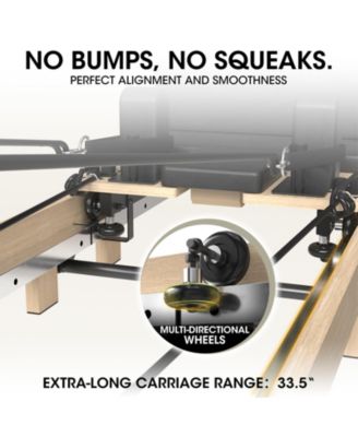 Pilates Reformer, Foldable Reformer Pilates Machine for Home Use, with Dual Resistance- Springs and Cords, Pilates Equipment for Home Workouts with Jump Board