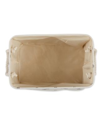 Collapsible Pet Storage Bin with Rope Handles Paw/Bone Print