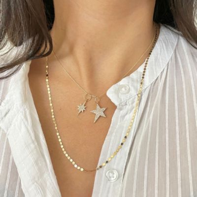 Disco Link Chain Necklace 14K Yellow Gold 24 inches