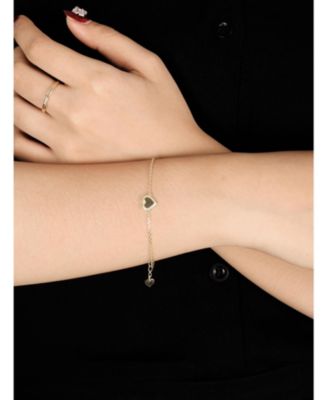 Sweet Heart Chain Bracelet in 14K Gold, 6.5 in adj to 7.5 in, approx. 2.5 grams.