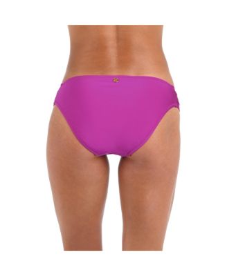 Women's Bottoms Swim Sunshine Solids Shirred Side Hipster