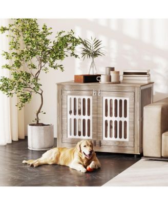 Dog Crate Furniture, 39" Dog Kennel with 2 Doors,