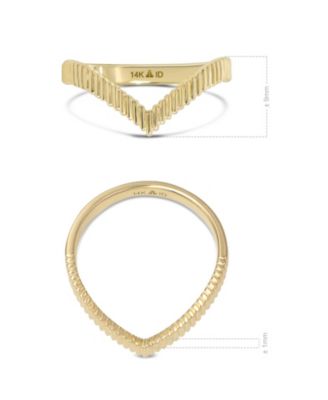 Crown Wishbone Ring in 14K Gold, Size 6, approx. 2.3 grams.