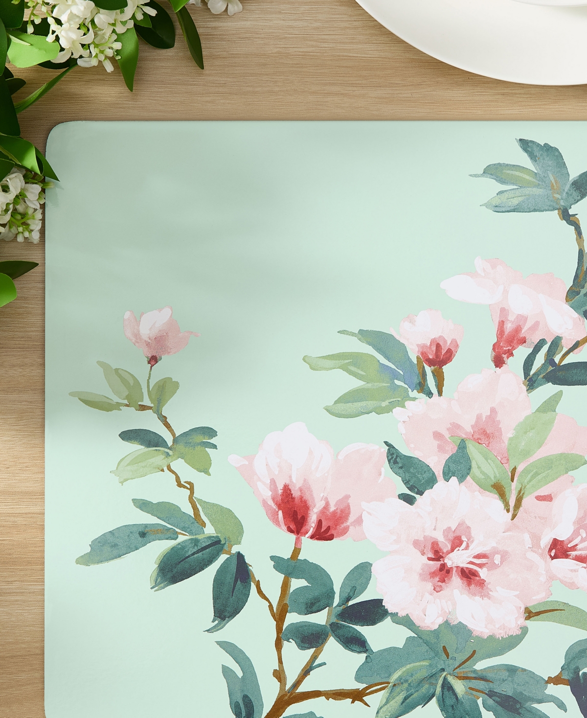 Laura Ashley Blossom Branch Cork Placemats Set Of 4, 16" X 12" In Blossom Branch