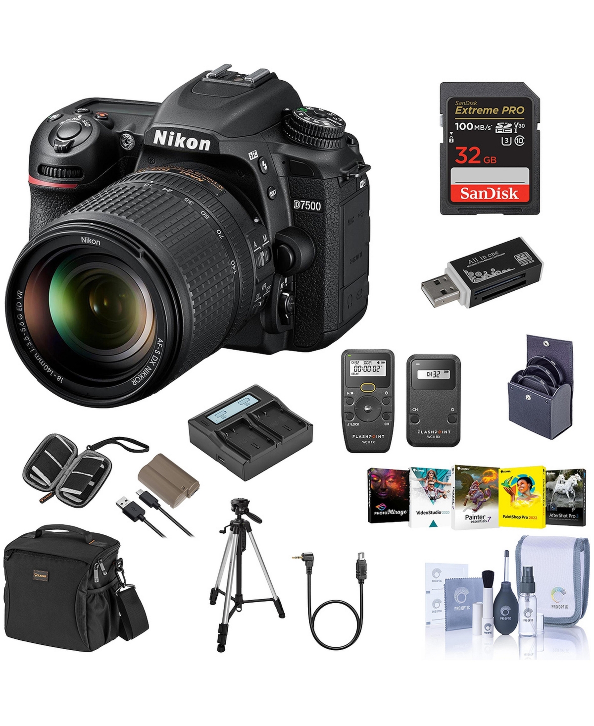Nikon D7500 Dslr with Af-s Dx Nikkor 18-140mm f/3.5-5.6G Ed Vr Lens - Black