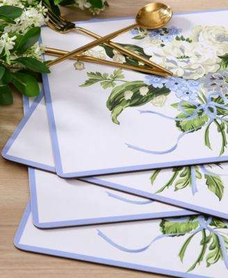 Lily of the Valley Cork Placemats Set of 4, 16" x 12"