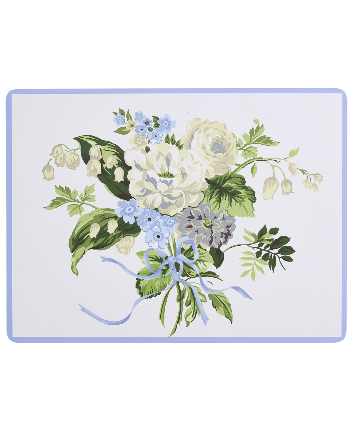 Laura Ashley Lily Of The Valley Cork Placemats Set Of 4, 16" X 12" In Lily Of The Valley