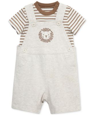 Little Me - Baby Boys 2-Pc. Stripe T-Shirt & Lion Shortall Set