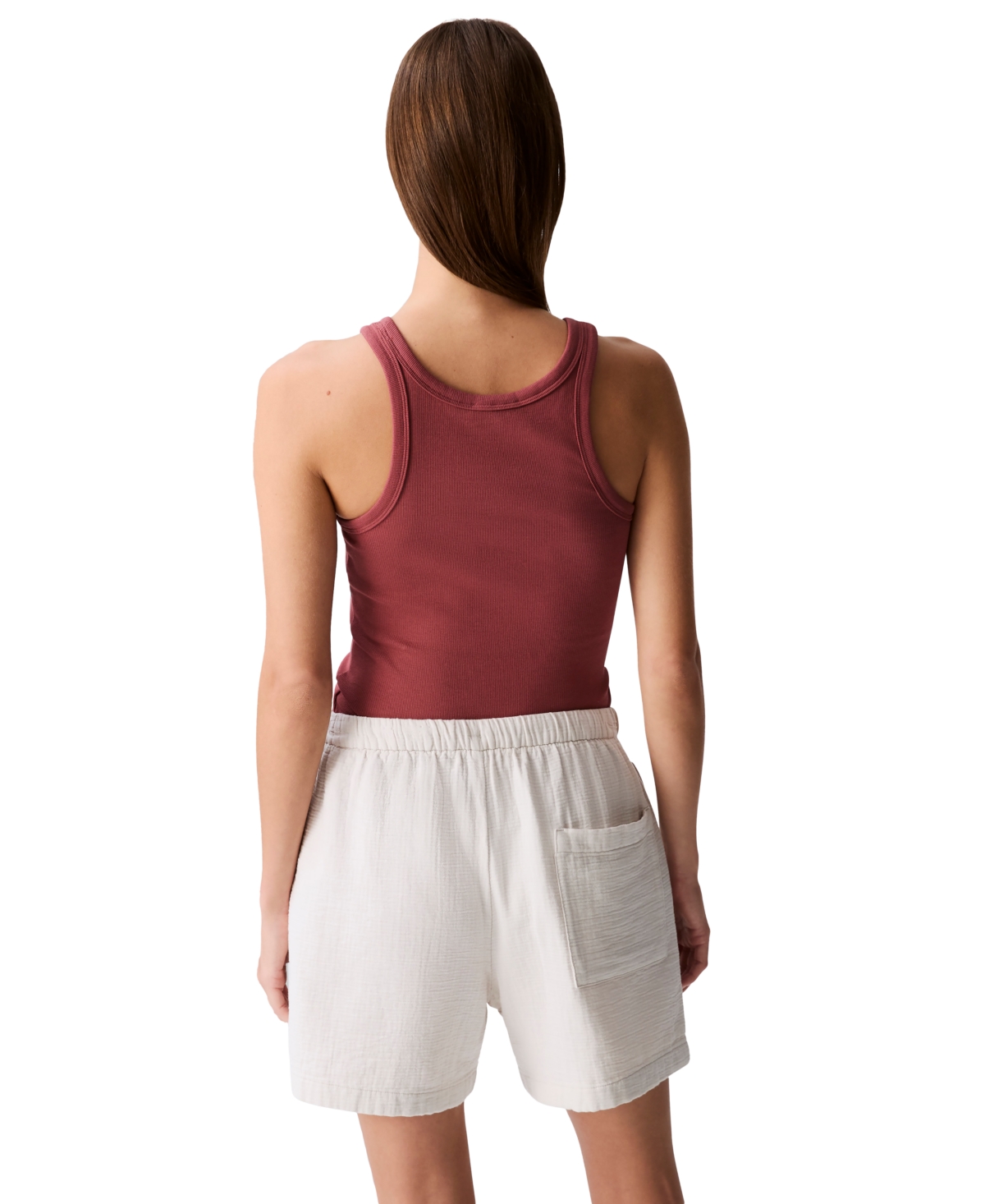 Shop Calvin Klein Jeans Est.1978 Women's Double Gauze Pull-on Shorts In Chalk