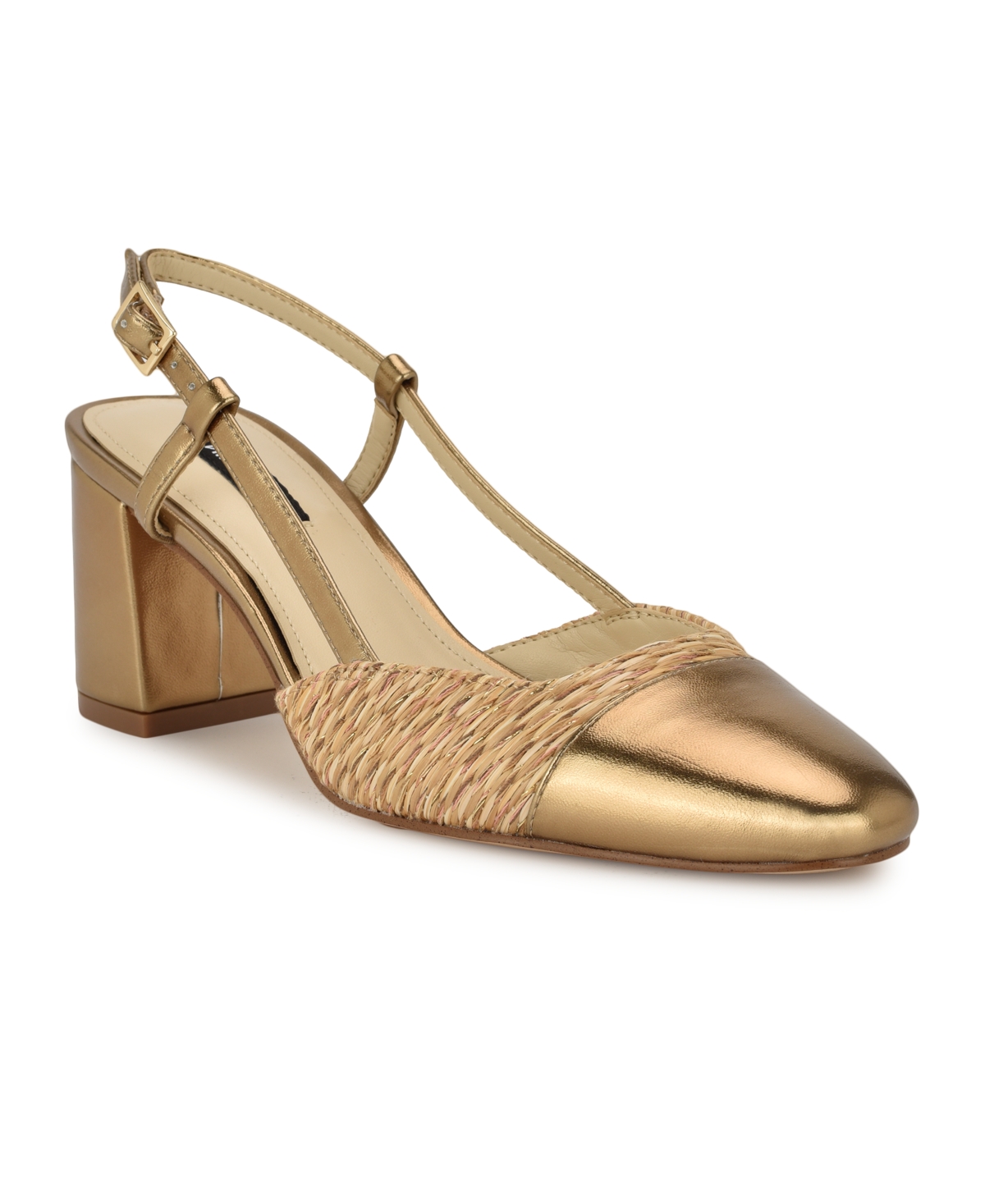 Nine West Women's Unda Slingback Block Heel Pumps In Bronze