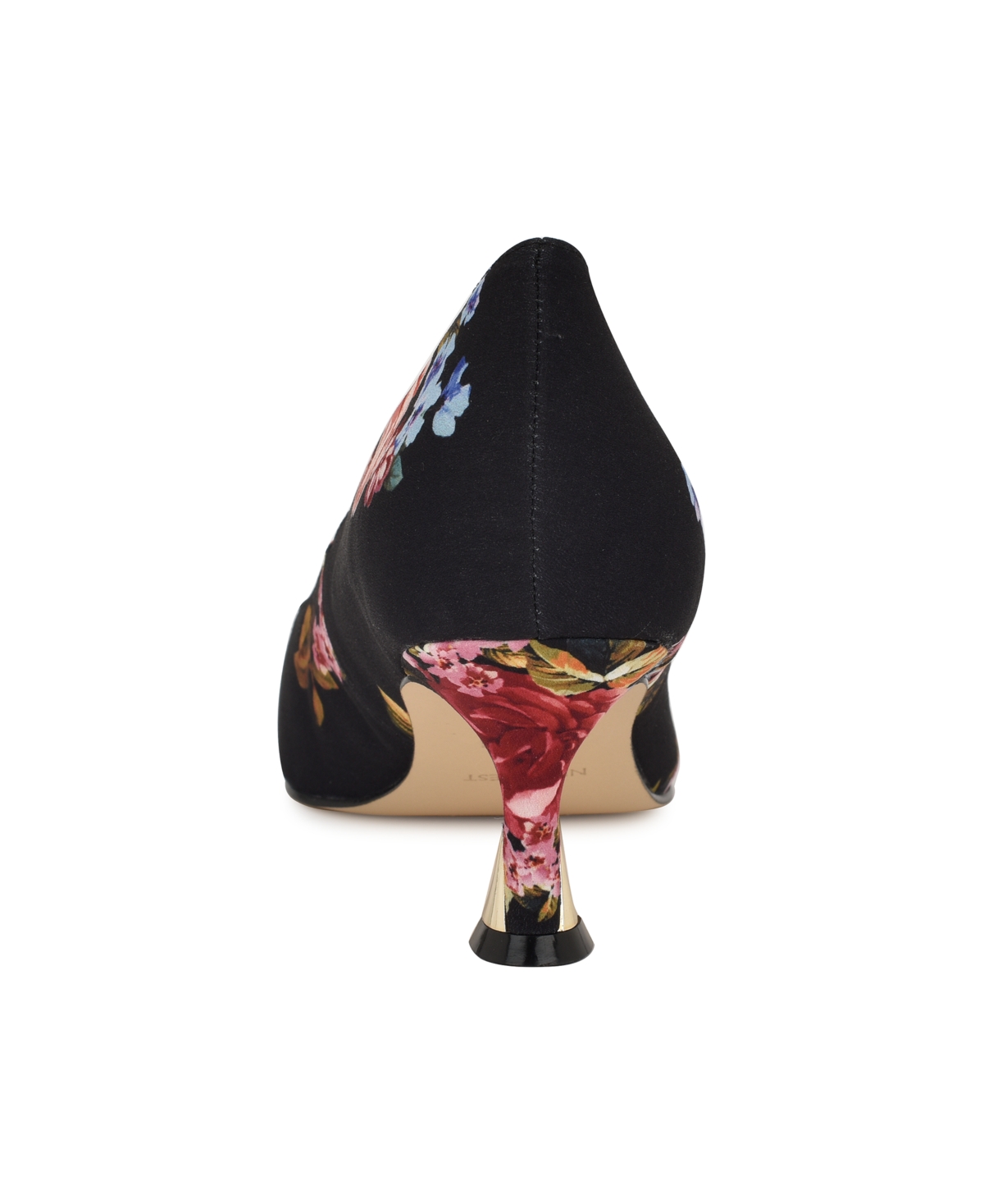 Nine West Ariella Pointed Toe Pump In Black Rose Print
