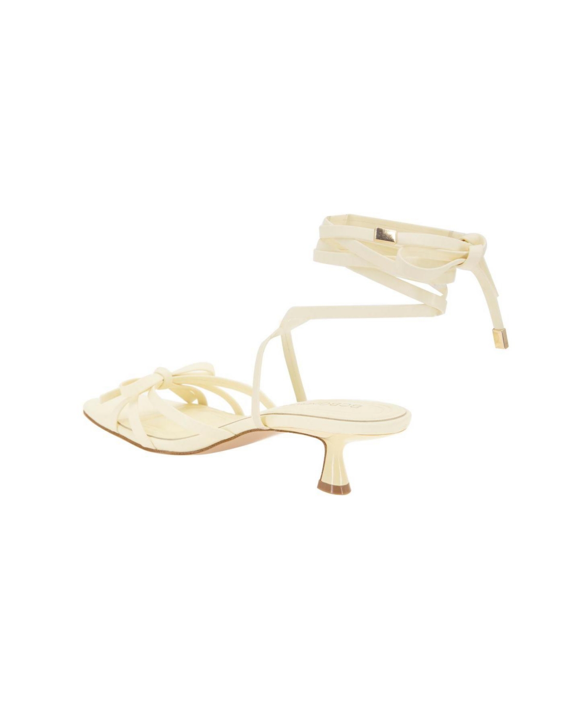 Bcbgeneration Women's Imerez Ankle Wrap Kitten Heel Sandals In Butter