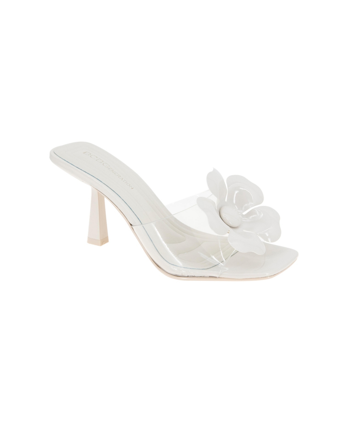 Bcbgeneration Women's Remani Flower Slip On Dress Sandals In Clear,stone