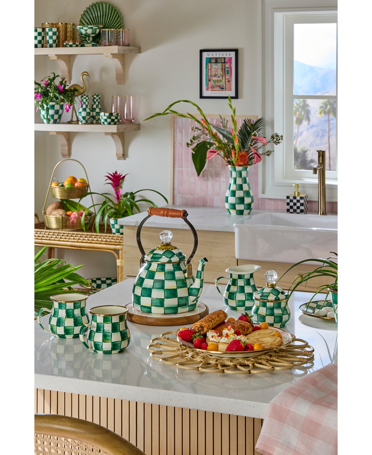 Mackenzie-childs Emerald Check Mug