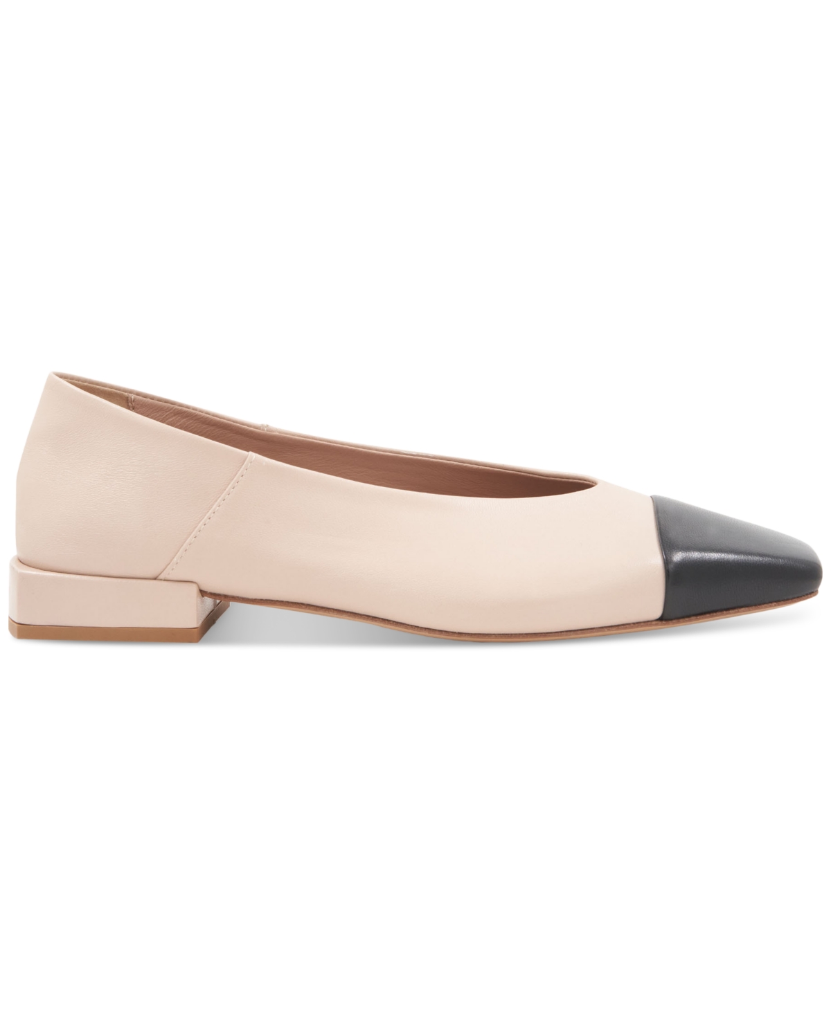 Bruno Magli Patria Square Toe Flat In Sand,black