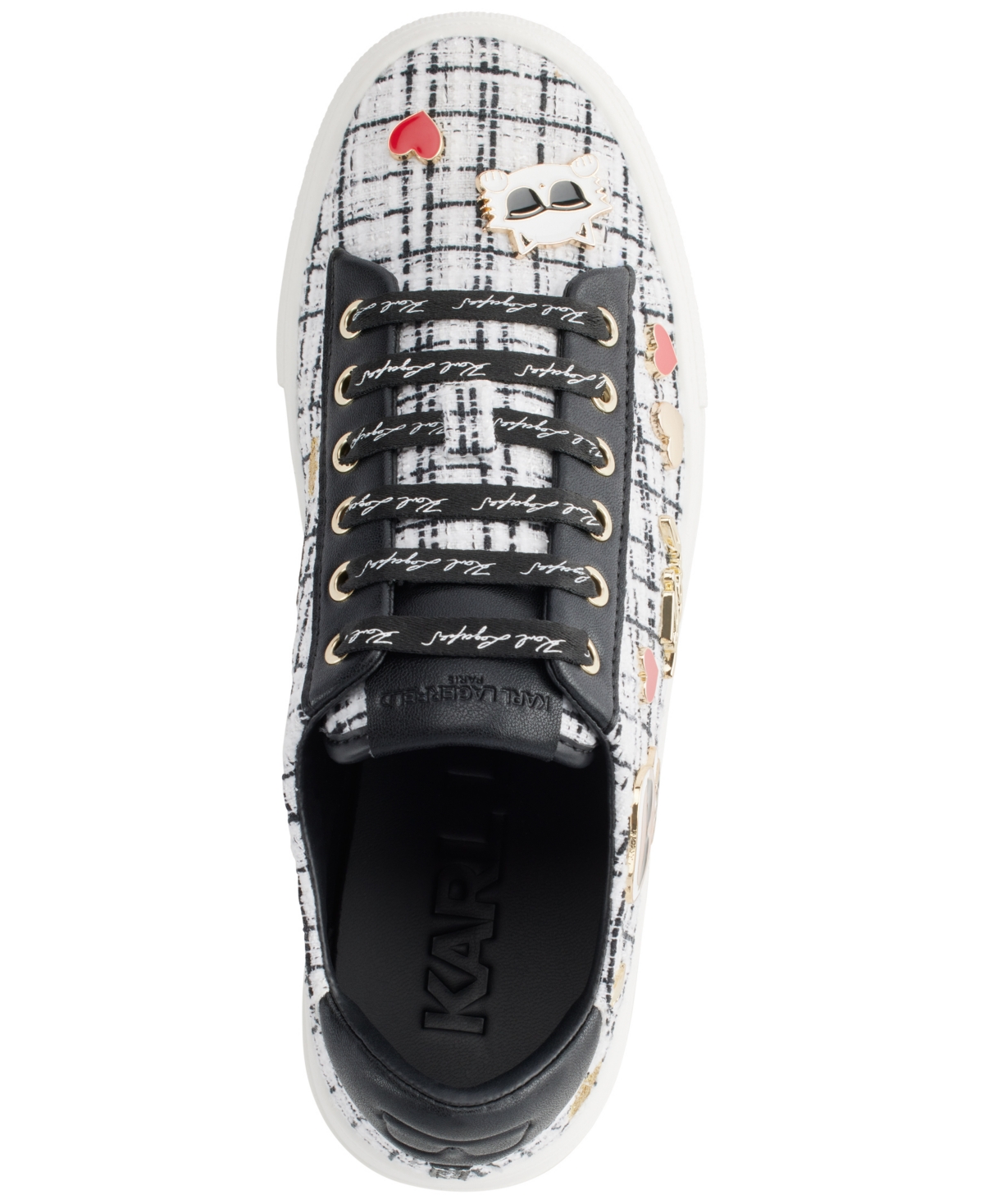 Karl Lagerfeld Paris Cate Pins Sneaker In Black,white
