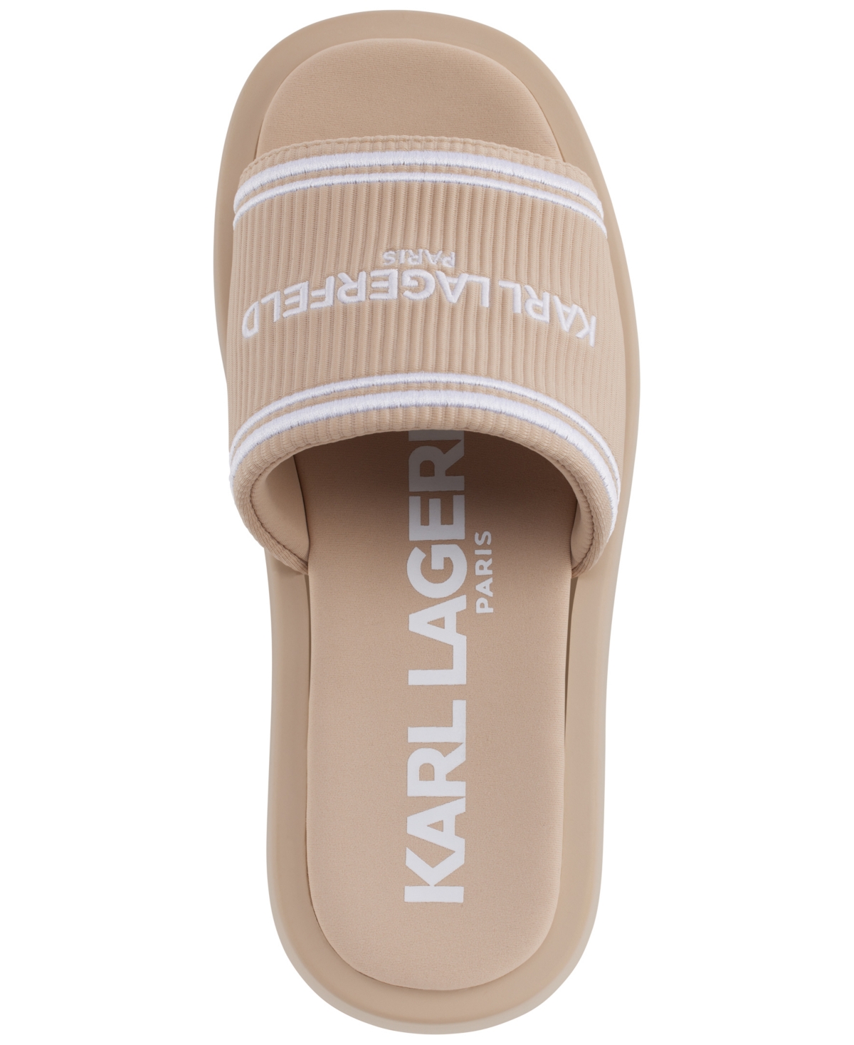 Karl Lagerfeld Ohare Platform Slide Sandal In Dusty Nude