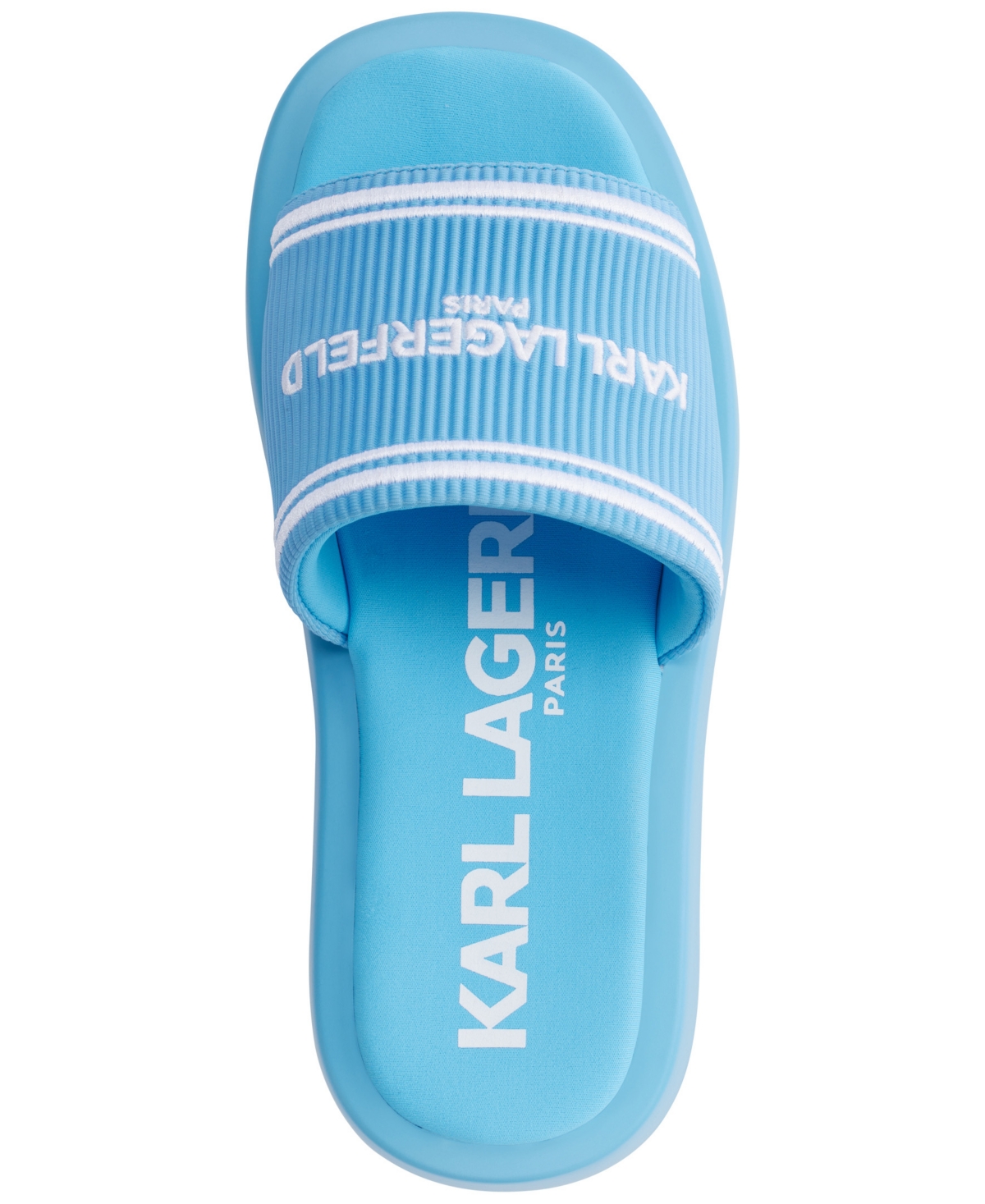 Karl Lagerfeld Ohare Platform Slide Sandal In Azure Blue