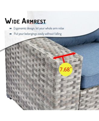 Patio Furniture Set,12 Pieces Outdoor Sectional Sofa Couch Set,Patio Conversation Set with Modular Wicker Deep Seat Chairs,Comfy Cushions,Side