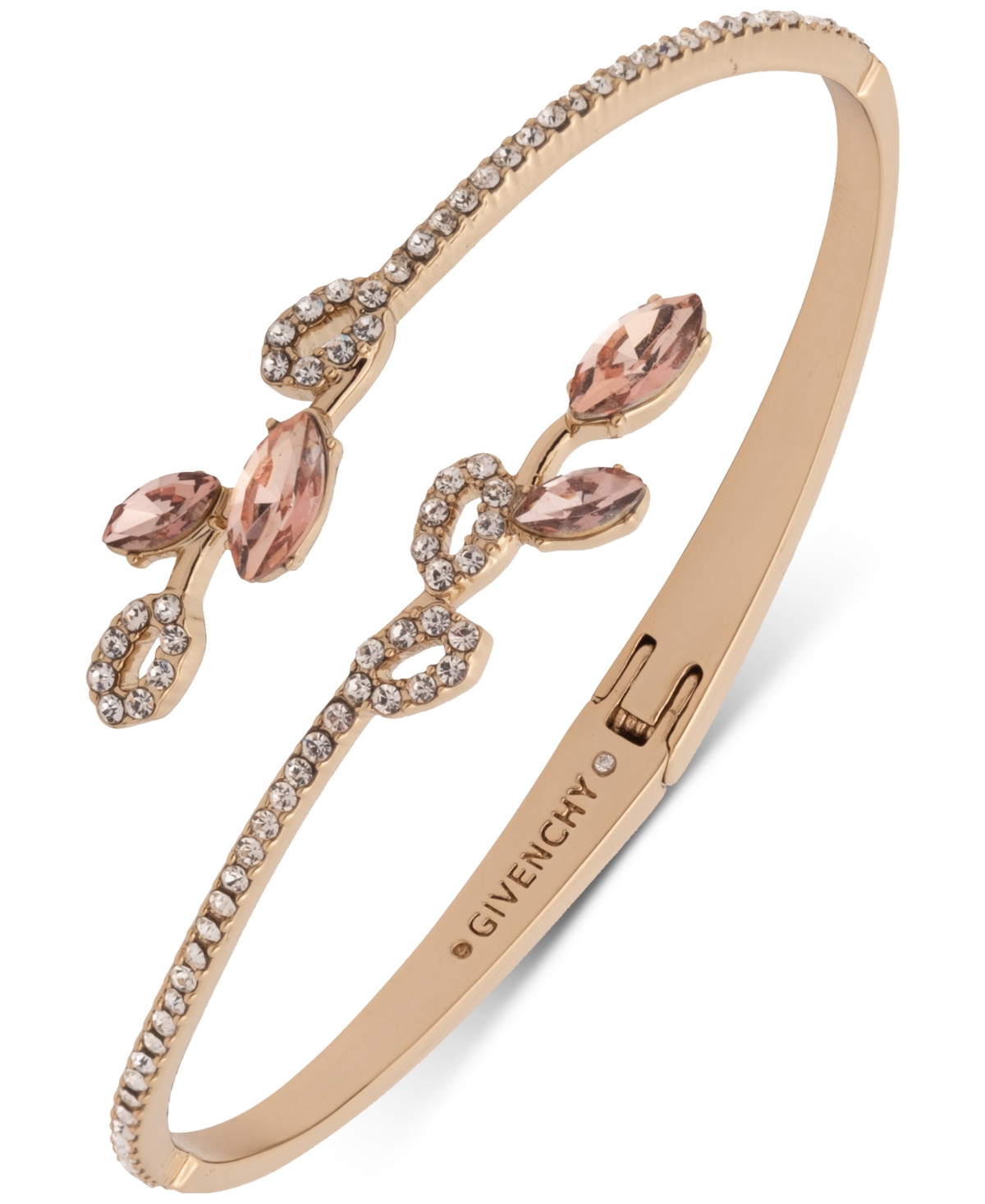 Givenchy Mixed Crystal Vine Bypass Bangle Bracelet In Lt,paspink