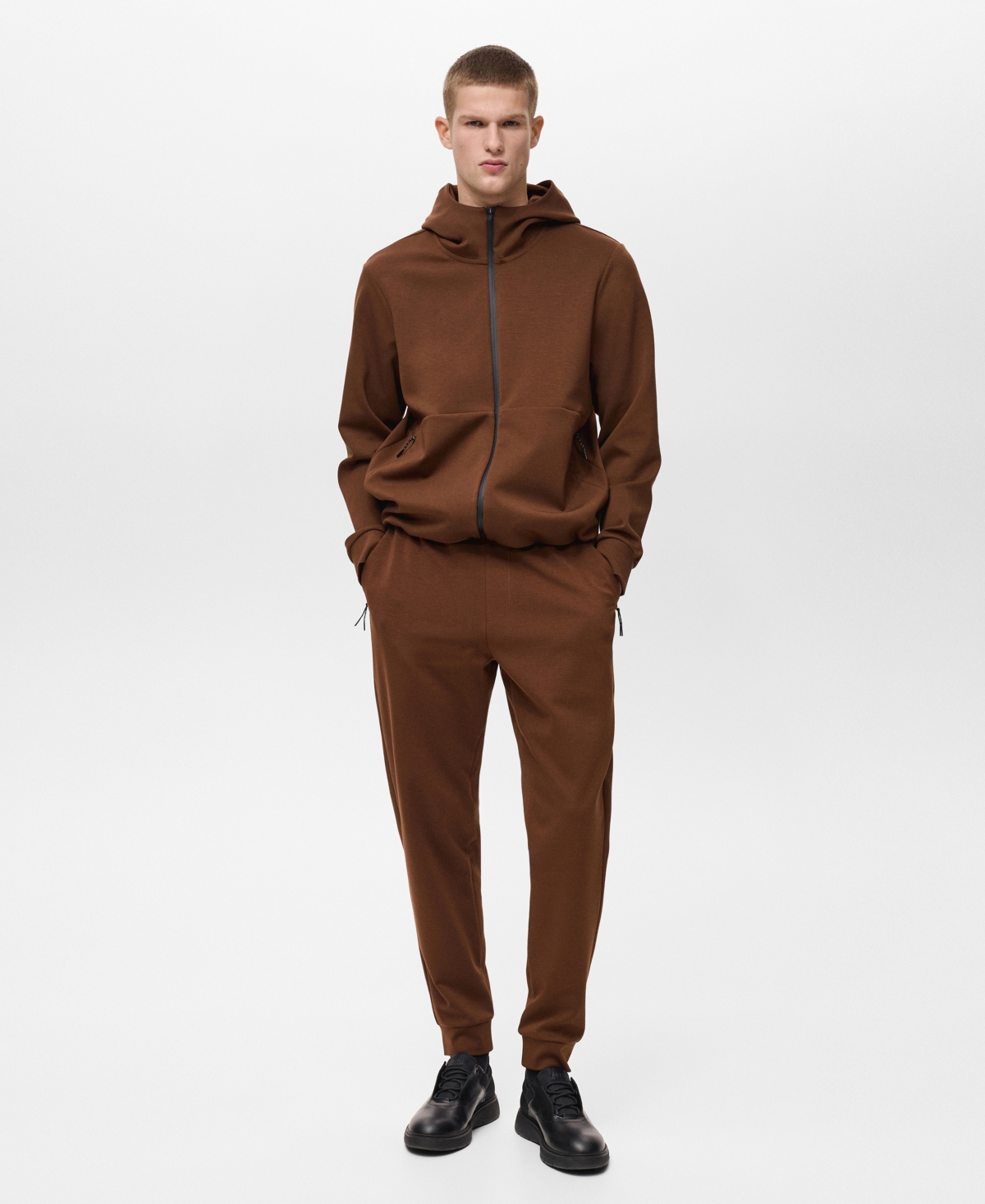Mango Comfort Joggers In Burnt Orange