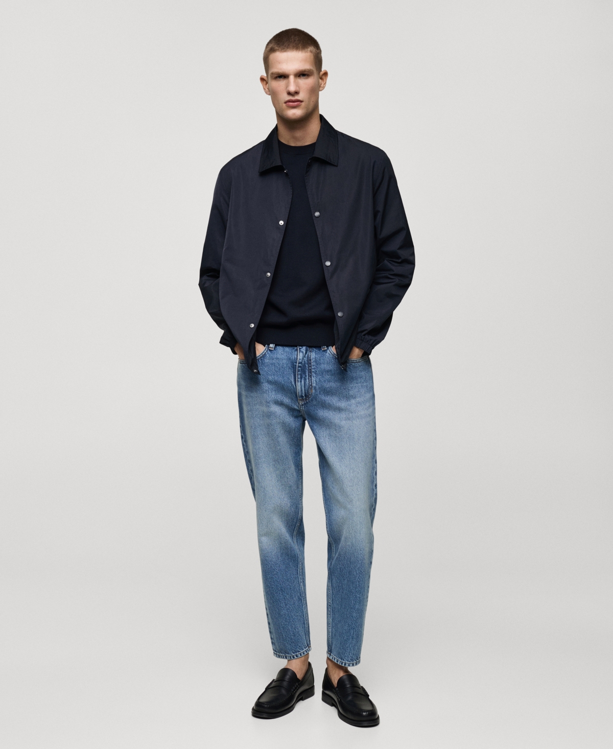 Mango Lightweight Technical Jacket In Dark Navy