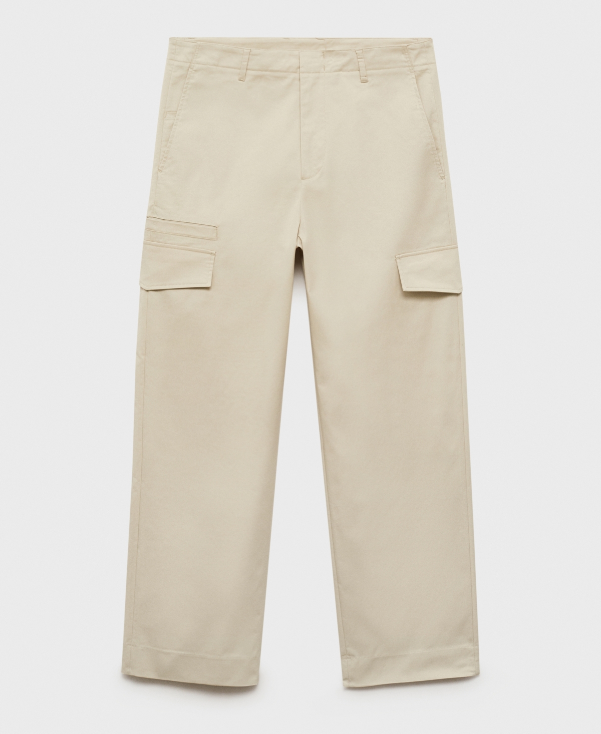 Mango Relaxed Fit Flat Front Multipocket Pants In Pastel Yellow