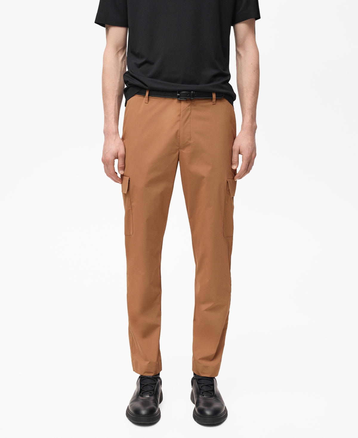 Mango Thermoregulating Slim Comfort Stretch Cargo Pants In Brown