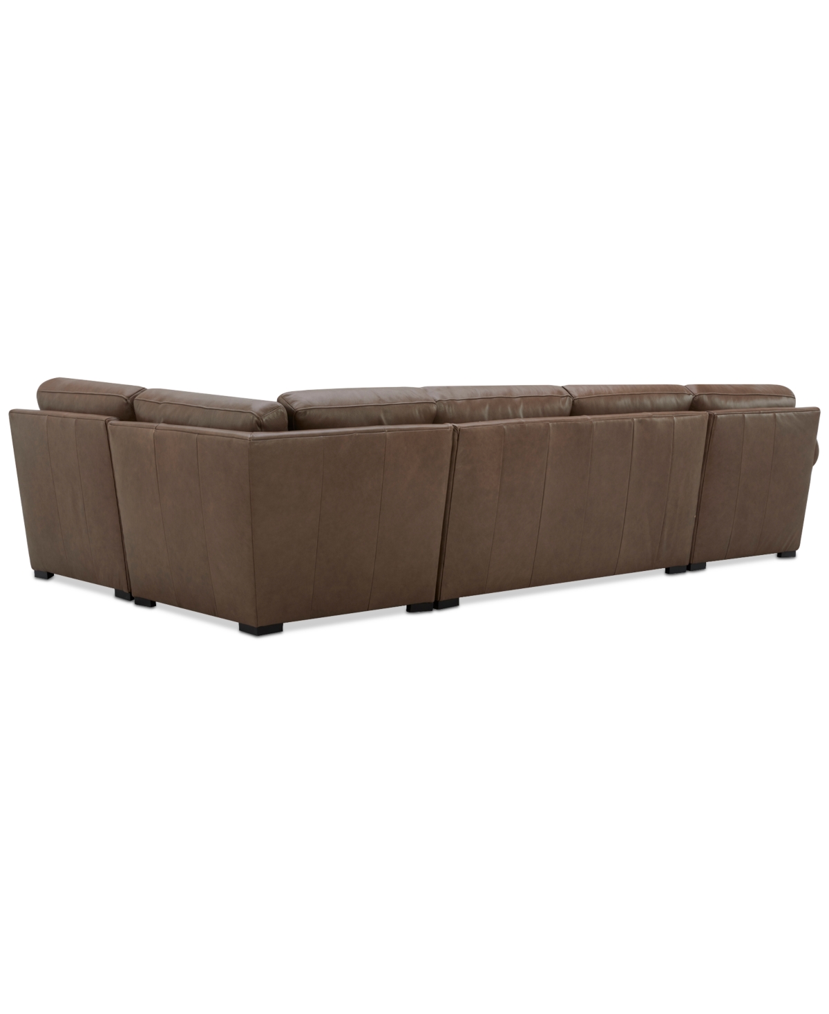 Macy's Radley Roll Arm 132" 6-pc. Leather Square Corner Chaise Sectional, Exclusively At