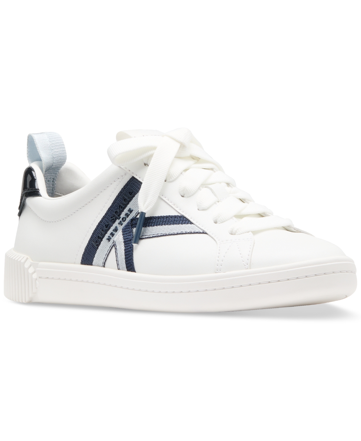 Kate Spade New York Signature Sneaker In True White,pale Saphire Multi