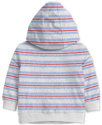 Baby Boys 2-Pc. Mickey Mouse Stripe Hoodie & Shorts Set