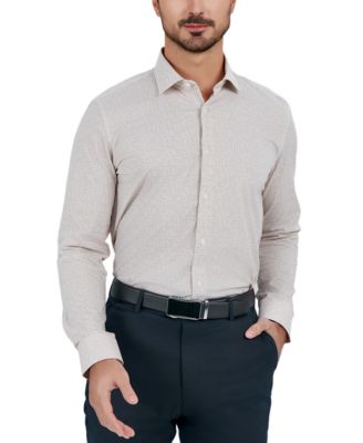 Men's Slim Flit Micro Floral Print Button-Front Dress Shirt