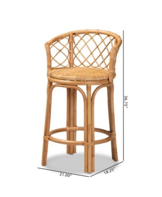 21" Rattan Orchard Modern Bohemian Counter Stool