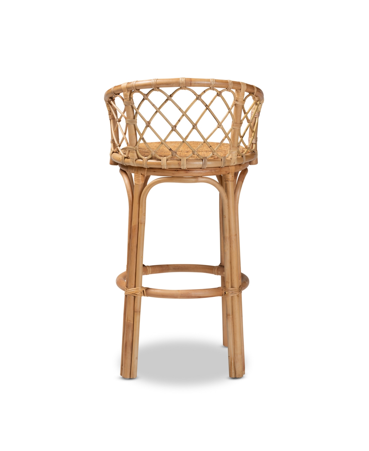 Bali & Pari 21" Rattan Orchard Modern Bohemian Counter Stool In Natural Brown