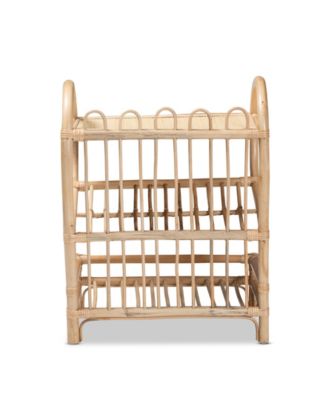 Liora Modern Bohemian Finished Rattan 3-Tier Display Shelf