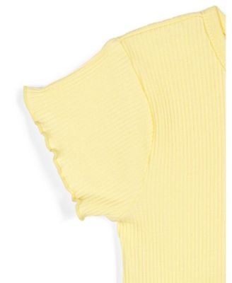 Girls Ribbed T-Shirt and French Terry Shorts Outfit Set