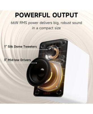 Bookshelf Speakers, 66W RMS Desktop Speakers with Stands