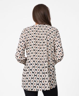 Women's Smock Pleated Button Up Top