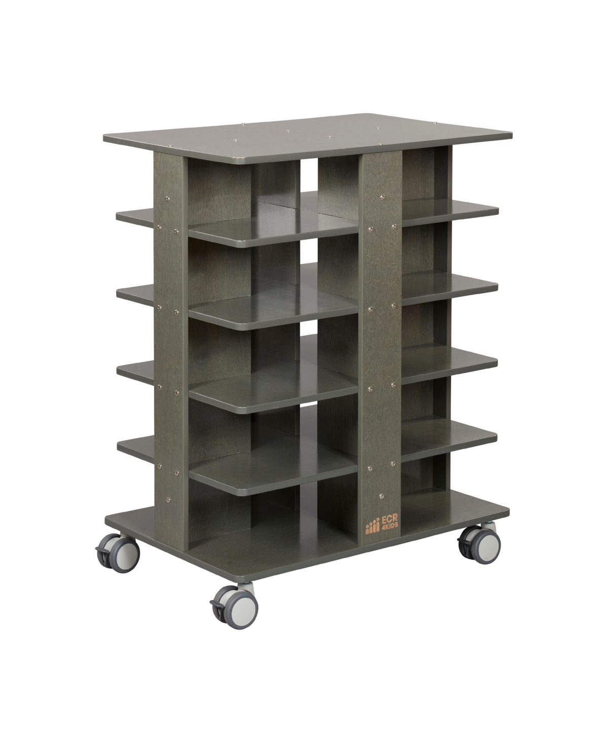 20-Compartment Mobile Storage Tower, 5x4 - White wash