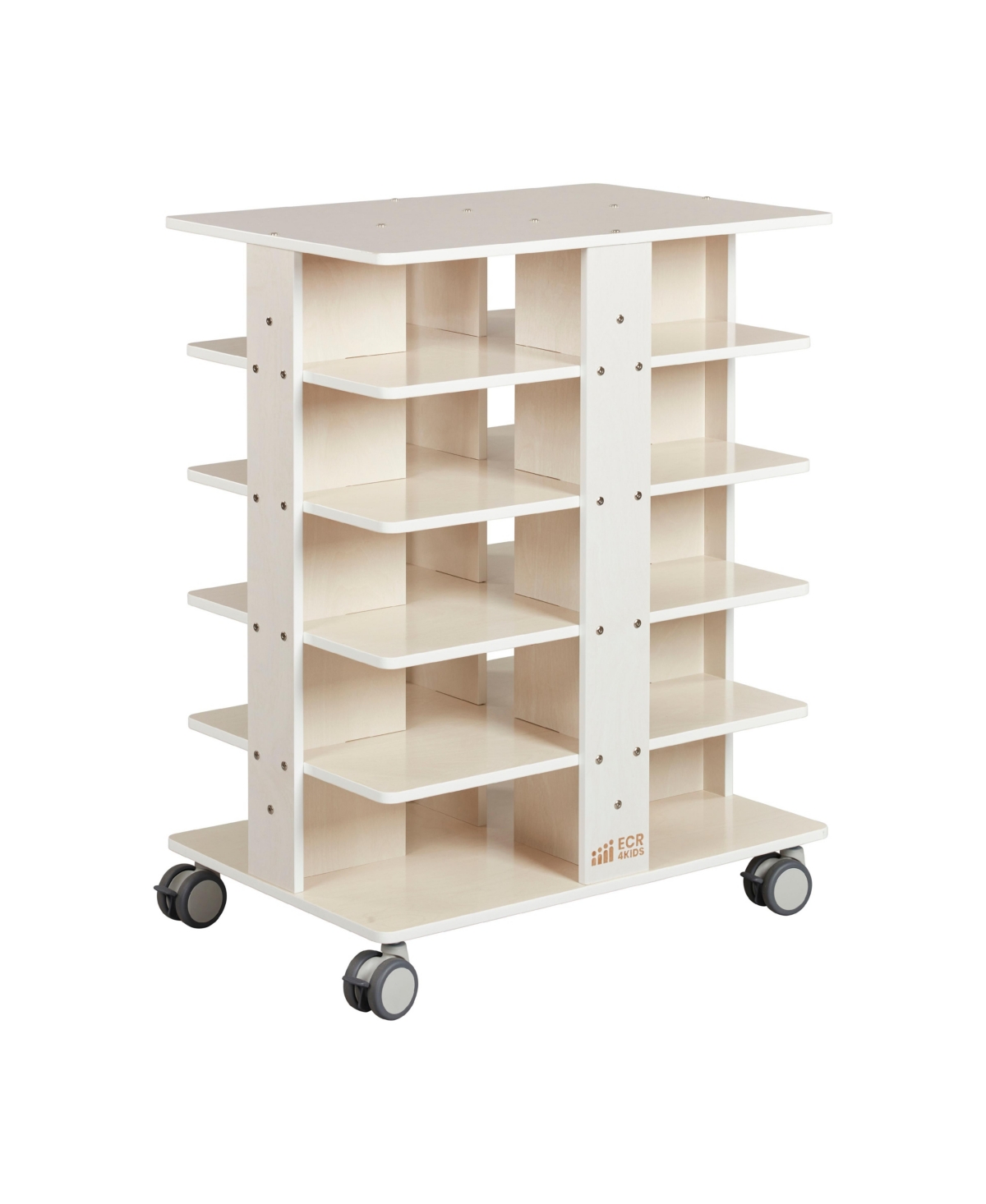 20-Compartment Mobile Storage Tower, 5x4 - White wash