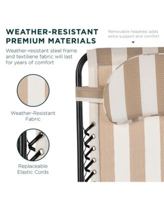 Oversized Zero Gravity Chair, Folding Outdoor Patio Recliner w/ Cup Holder