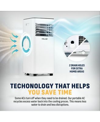 8,000 BTU Portable Air Conditioner (5,000 BTU DOE), Compact AC Design with Easy Setup Window Venting Kit, Self-Evaporative System, Quiet Operation, Dehumidifying Mode with Remote and Timer