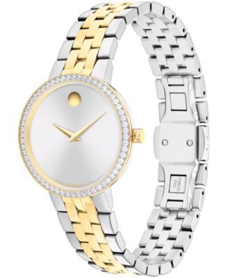 Women's Museum Classic Lab Grown Diamond Swiss Quartz Stainless-Steel Light Yellow PVD Watch, 29.5mm